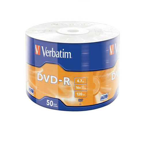50 DVD -R VERBATIM vergini vuoti 16X Advanced Azo dvdr 4.7 GB ORIGINALI 