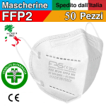 50 Mascherine Protettive FFP2 CE Senza Valvola Mascherina MADE IN ITALY