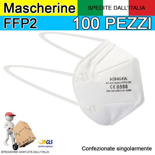 100 MASCHERINE KN95 FFP2 BIANCA
